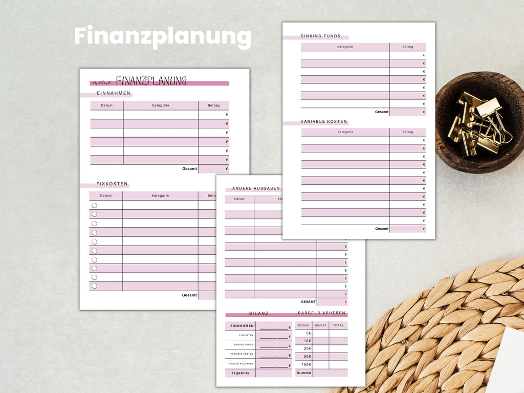 Budget Planer - Pretty in Pink - 87 Seiten